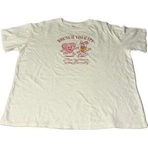 Brunch Therapy Pour Decisions, Great Company Women's L White T-Shirt Tee Top NWT